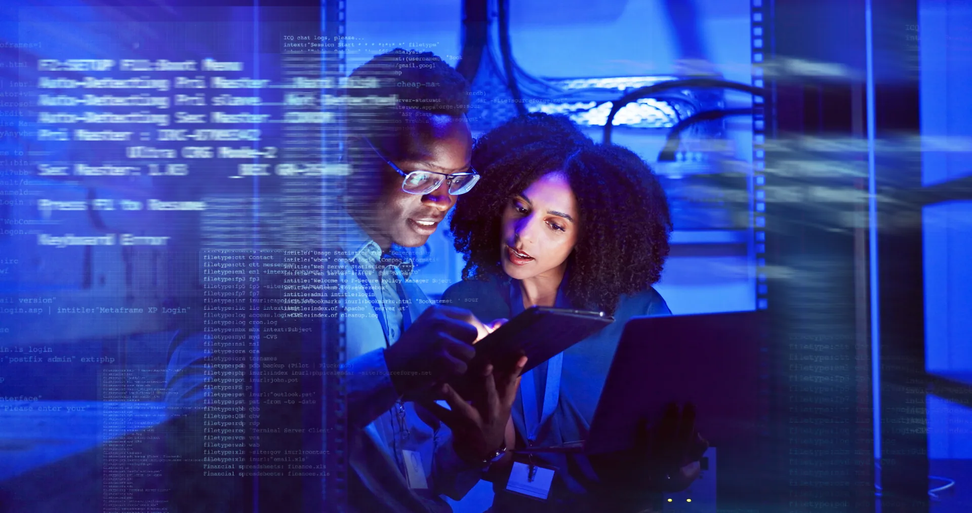Technology operations team collaborating in a data center environment